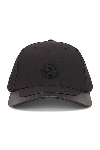 Moncler Matt Black Baseball Cap in Black | FWRD | FWRD 