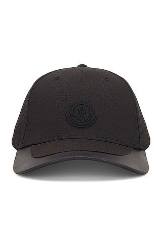 Moncler Matt Black Baseball Cap in Black | FWRD | FWRD 