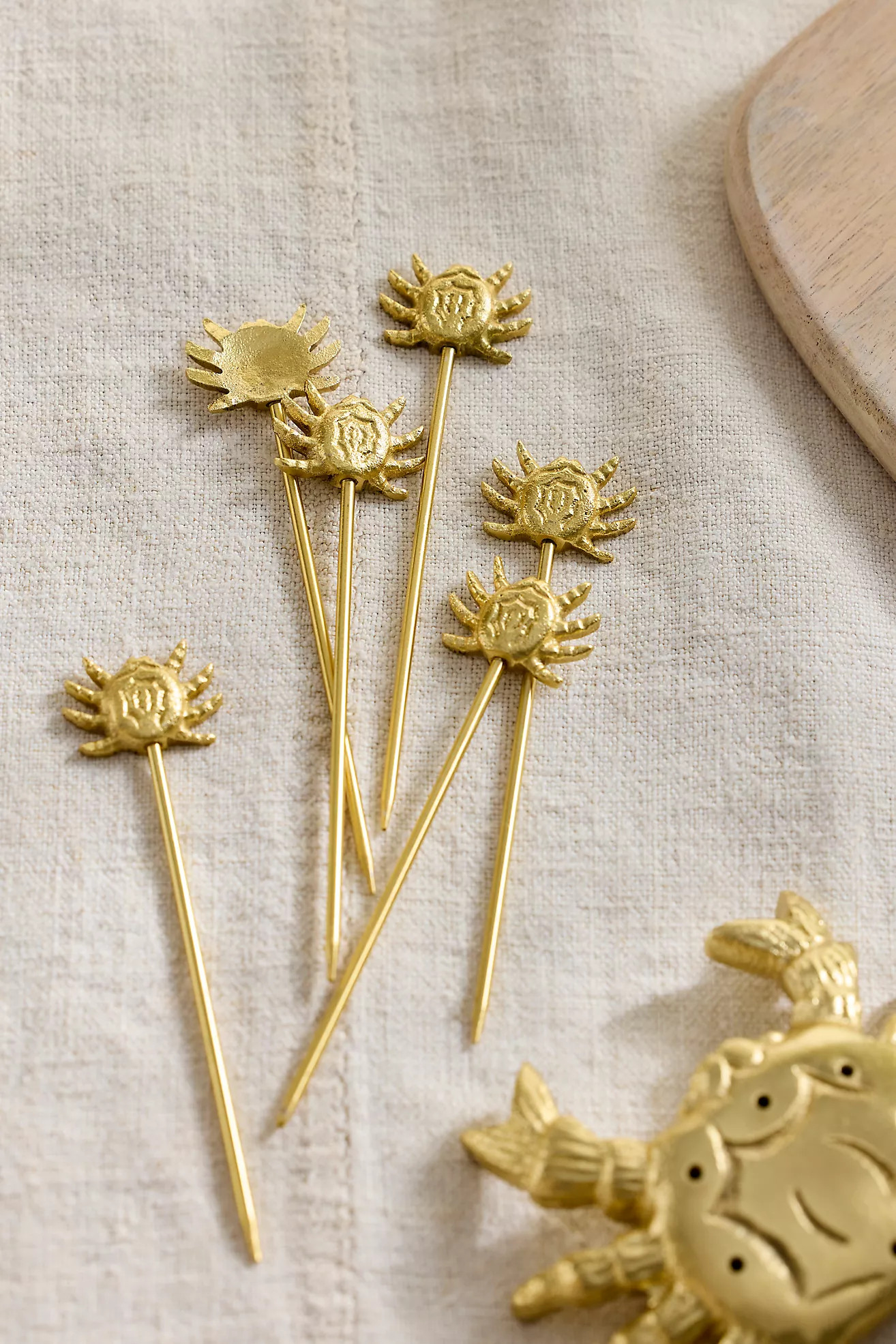 Crab Icon Cocktail Picks, Set of 6 | Anthropologie (US)