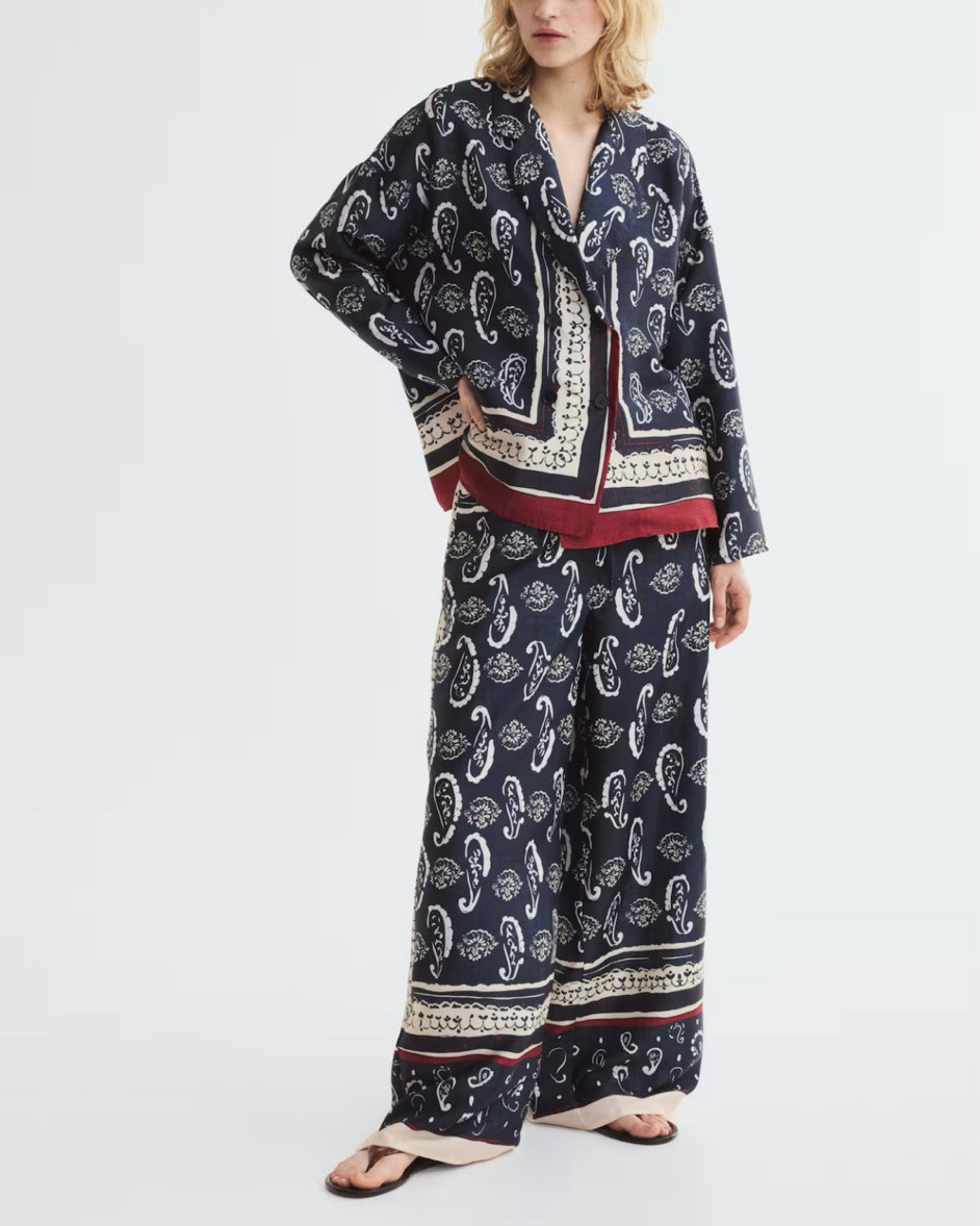 Navy paisley shirt and pants matching set

#LTKSeasonal