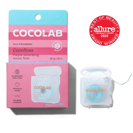 COCOLAB Cocofloss Refillable Dental Floss 33 yd - Wild Strawberry | Walmart (US)