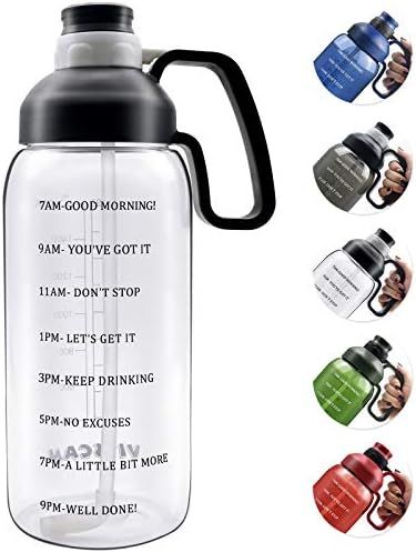 64 OZ Water Bottle with Straw and Time Half Gallon Water Bottle with Time Marker Water Bottles La... | Amazon (US)