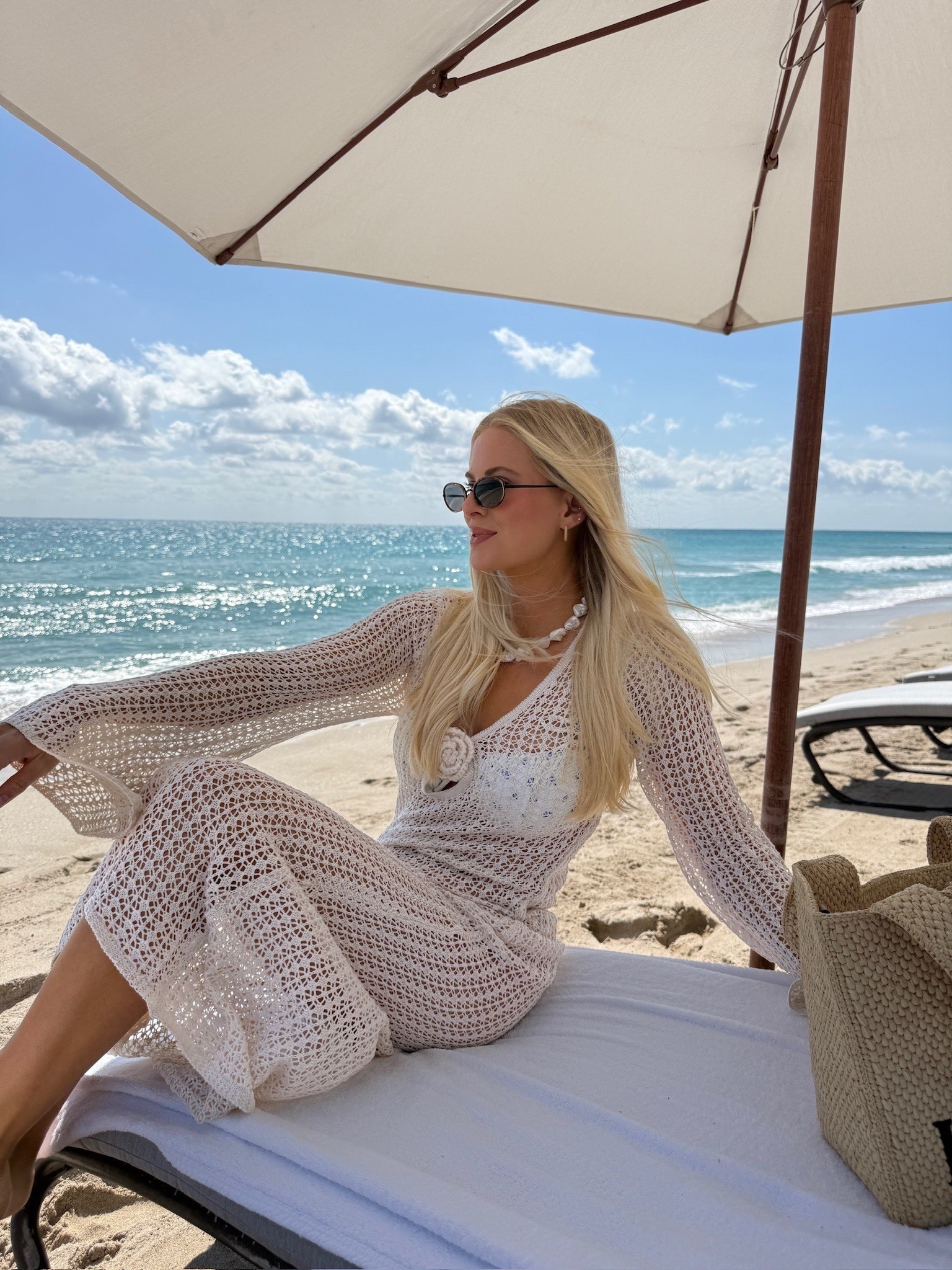 Beach outfit: wearing a medium in coverup color off white, small in swim top, medium in bottoms, sunnies are brand Vehla, linking a near identical! #kathleenpost

Resort wear, vacation outfit, pool look, coverup, beach outfit

#LTKSwim #LTKStyleTip 
#LTKSeasonal

#LTKTravel
