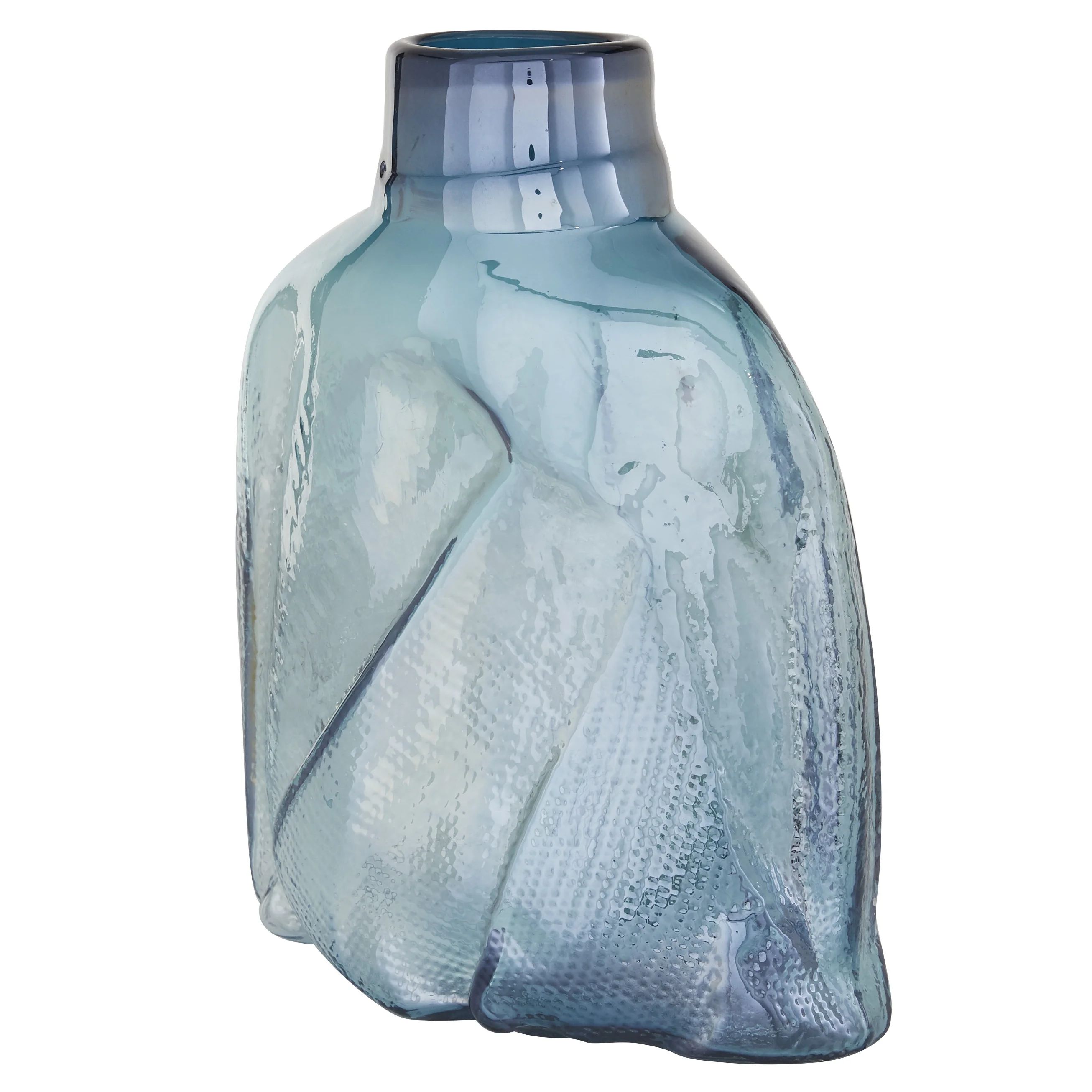 DecMode 12" Blown Blue Glass Vase | Walmart (US)