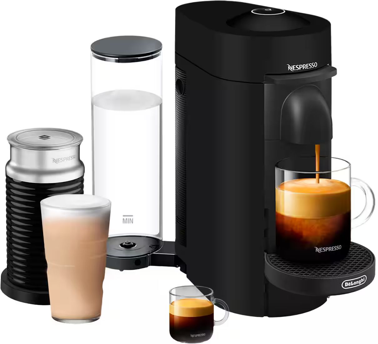 Nespresso Vertuo Plus Deluxe Coffee and Espresso Maker by De'Longhi, Matte Black with Aeroccino M... | Best Buy U.S.