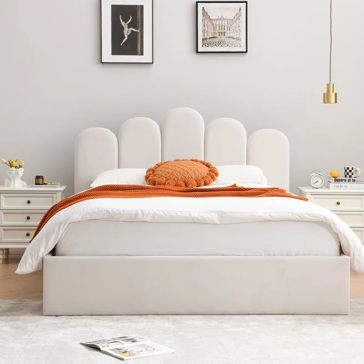 Zuhaira Stylish Velvet Upholstered Platform Bed with Hydraulic Lift-Up Storage – Full & Queen S... | Wayfair North America