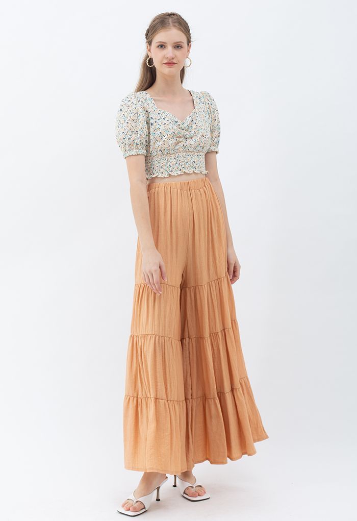 Sunny Days Wide-Leg Pants in Apricot | Chicwish