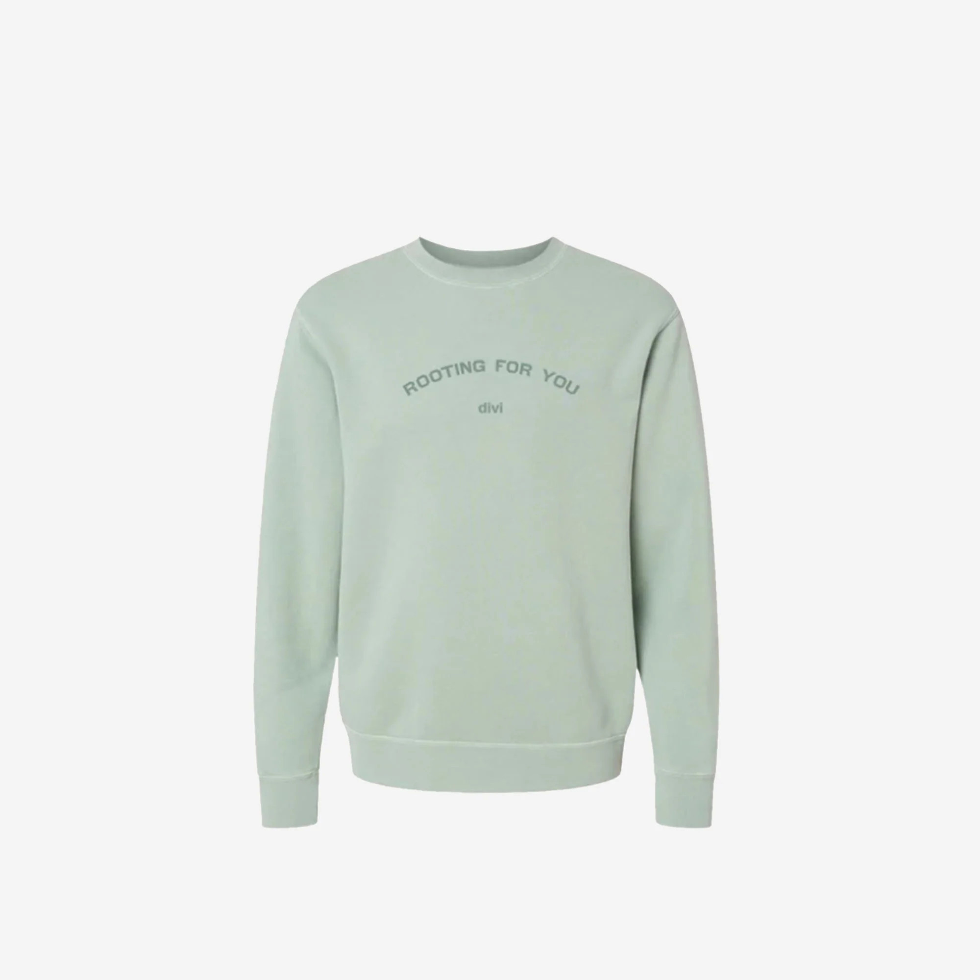Divi Limited-Edition Crewneck | Rooting For You Print | Seafoam Green | Divi Official