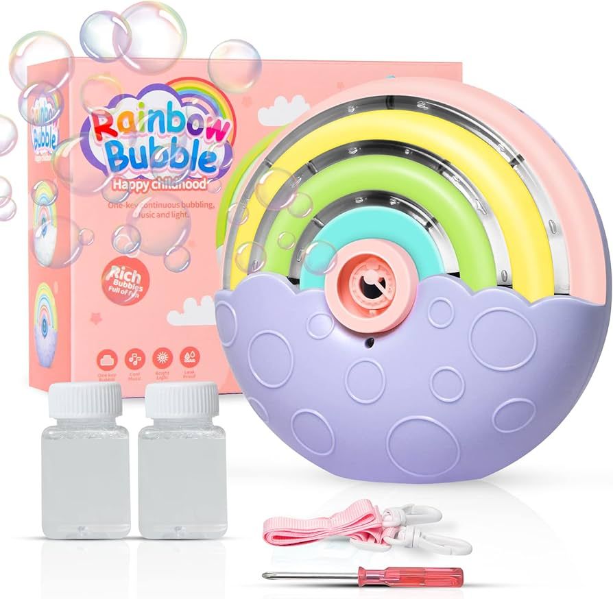 GreatPro Automatic Bubble Machine, Portable Rainbow Bubble Blower for Kids Bubbles 2000+ Per Minu... | Amazon (US)