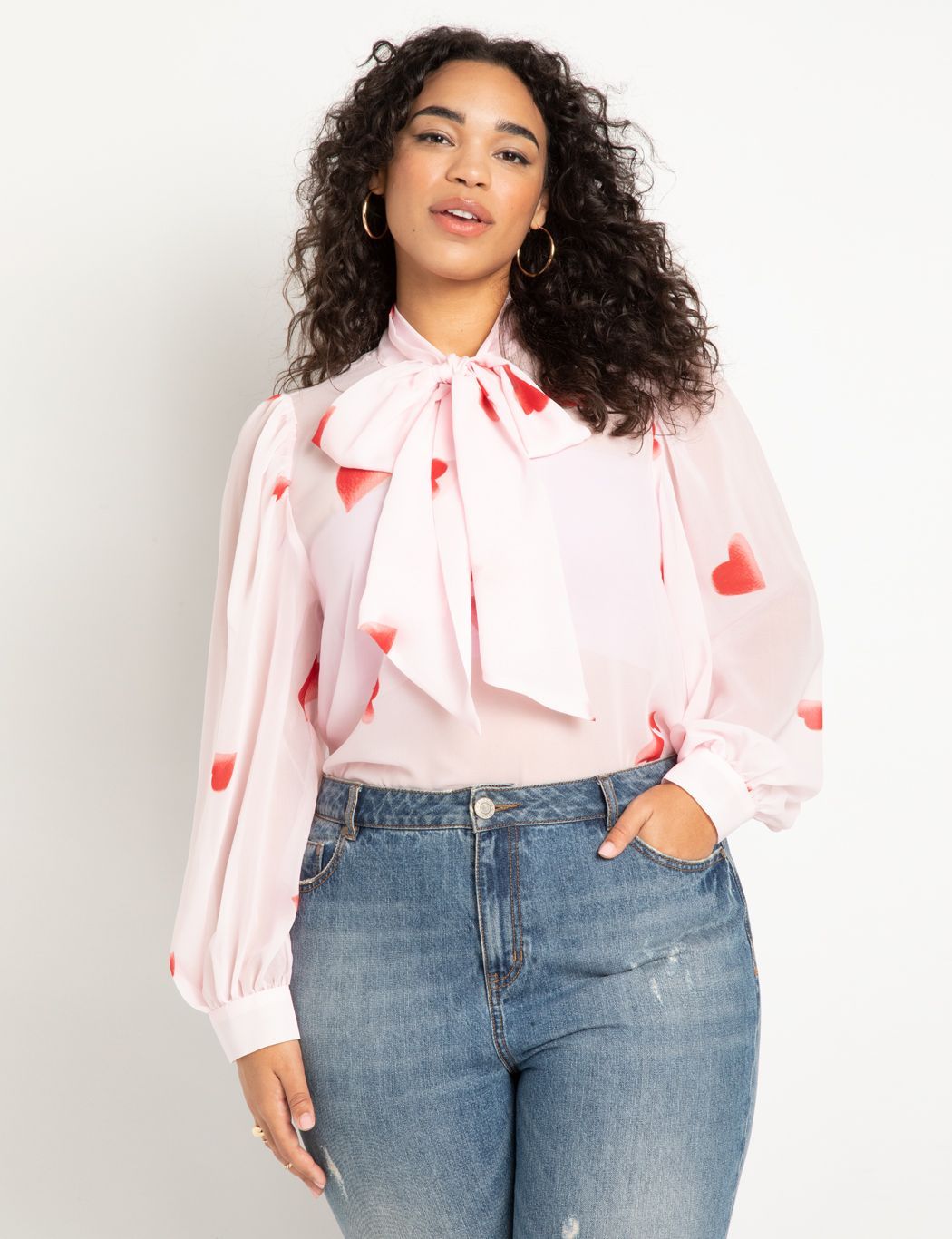 Printed Bow Blouse | Eloquii