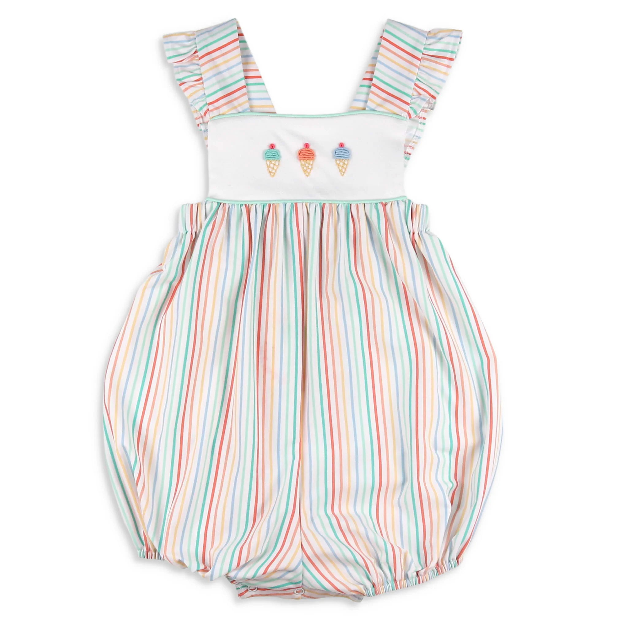 Girls Embroidered Bubble - Cone Carnival | Shrimp and Grits Kids