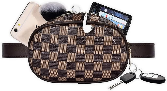 CARM AXKO Fanny Pack Waist Bag, Chest Pack Small Bag for Men & Women, Vegan Leather Adjustable Be... | Amazon (US)