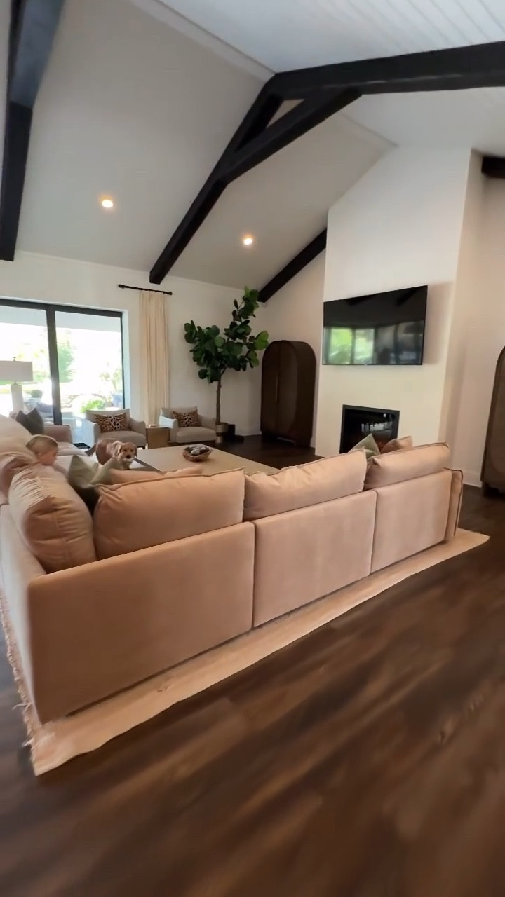 New sofa reveal. Took a while to get but totally worth the wait. Living room sofa sectional couch family room decor 

#LTKHome #LTKFamily #LTKPets