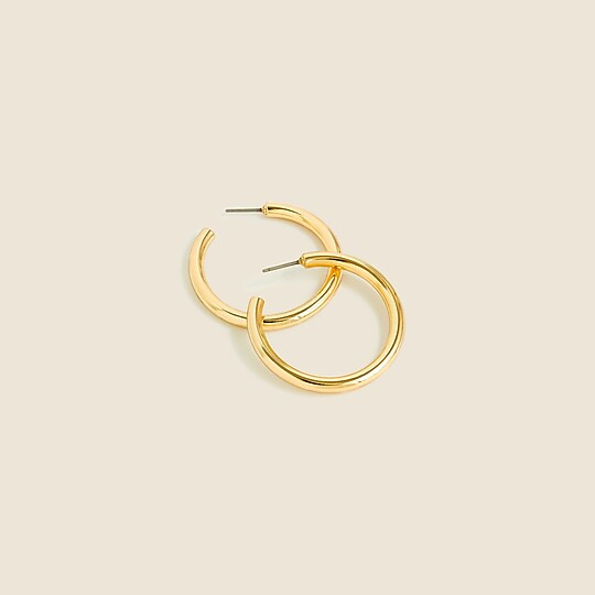 Mini tube hoop earrings in matte gold | J. Crew US