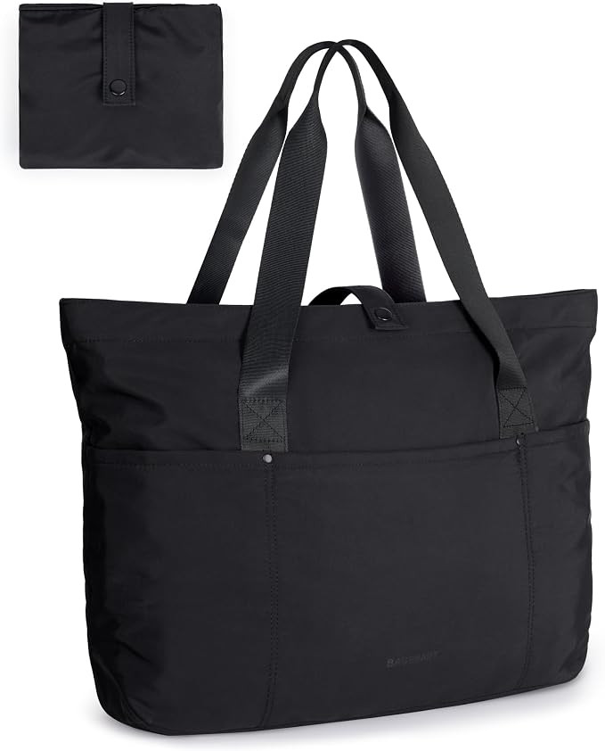 BAGSMART Tote Bag for Women, Foldable Tote Bag With Zipper Travel Shoulder Bag Handbag for Work | Amazon (US)