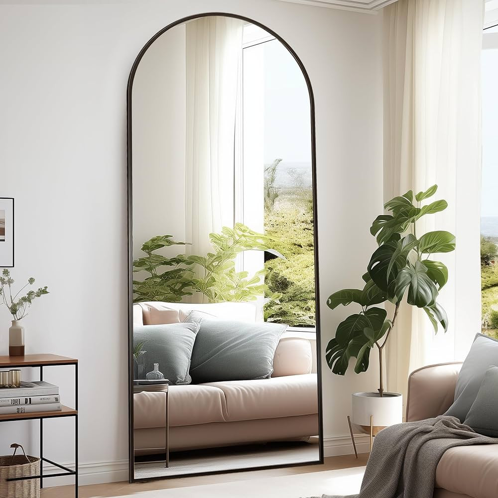 76"x34" Arched Full Length Floor Mirror, Large Mirror Full Length Standing Hanging or Leaning, Bi... | Amazon (US)