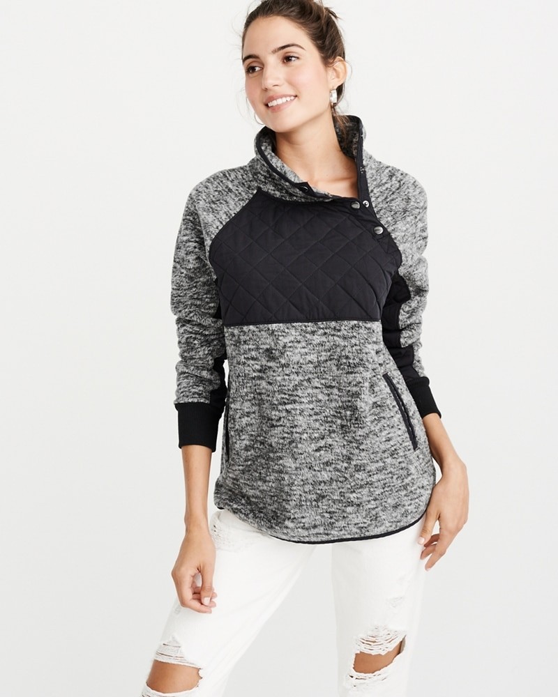 Asymmetrical Snap-Up Fleece | Abercrombie & Fitch US & UK