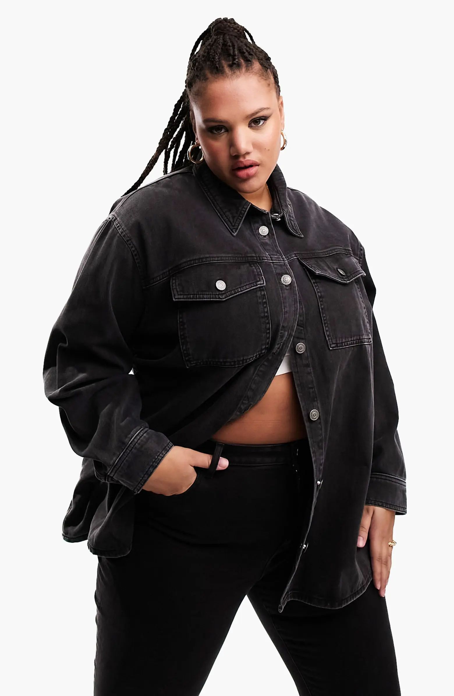 ASOS DESIGN Curve Oversize Denim Shacket | Nordstrom | Nordstrom