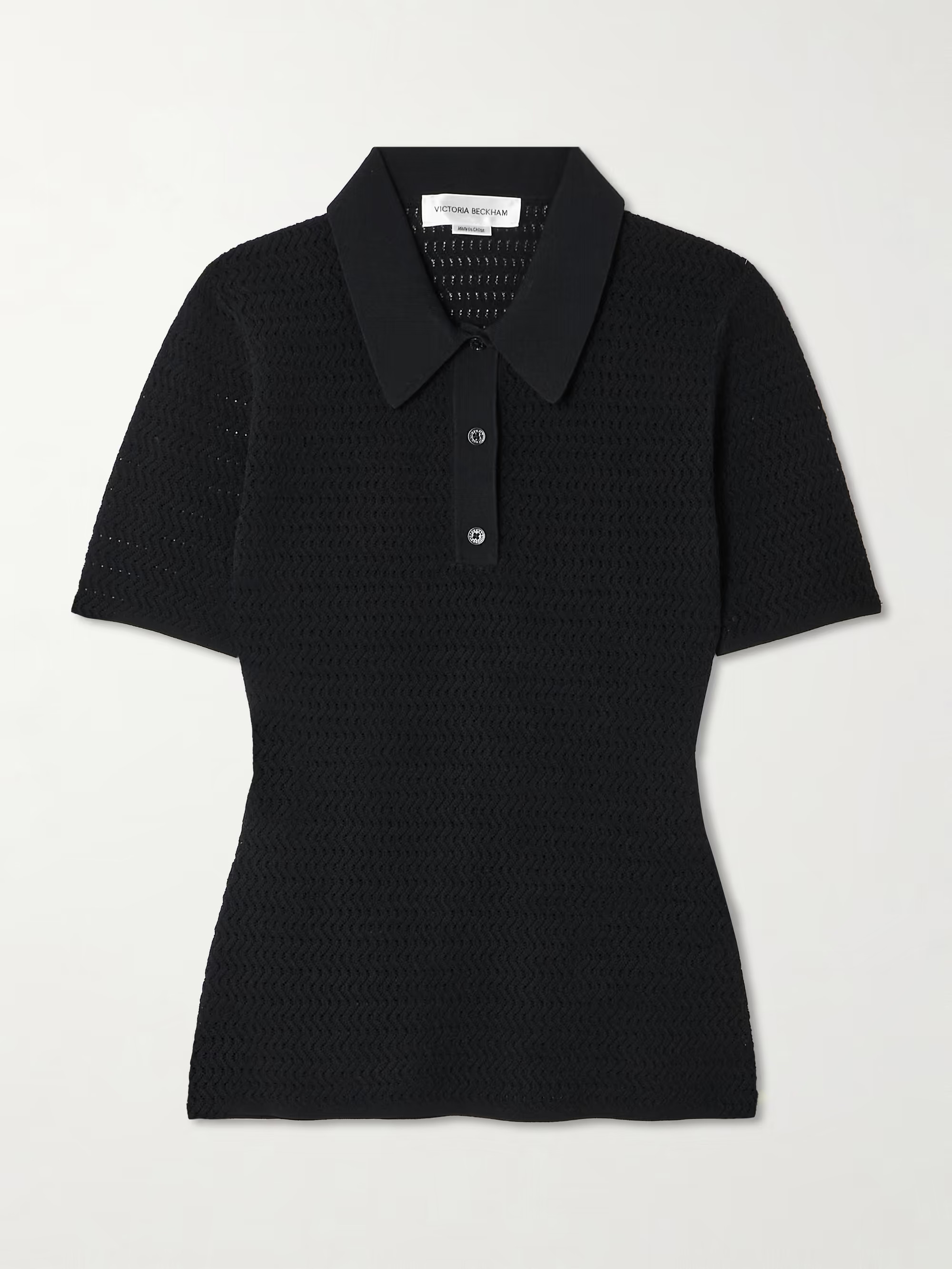 Pointelle-knit polo shirt | NET-A-PORTER (UK & EU)