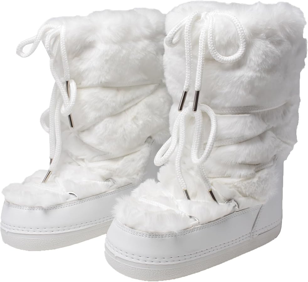 Faux Fur Boots for Women - Fuzzy Fluffy Furry Water Resistant Snow Boots for Women - Anti-Slip wi... | Amazon (US)