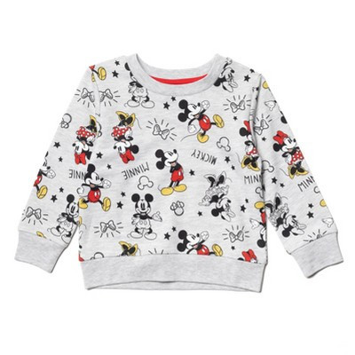 Disney Minnie Mouse Mickey Mouse Infant Baby Girls Sweatshirt Gray 18 Months | Target