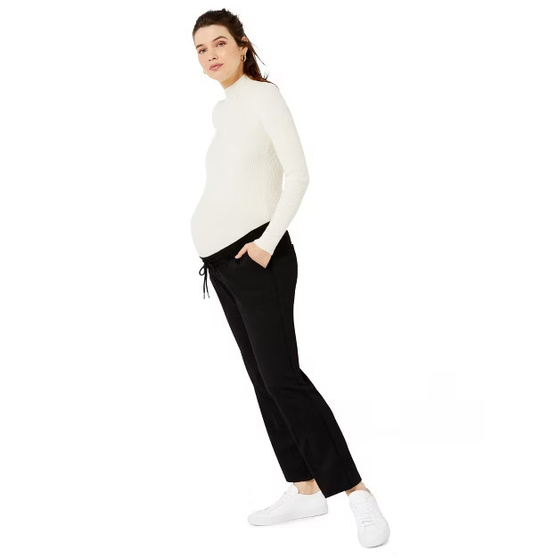 A Pea in the Pod Under Belly Ponte Knit Drawstring Straight Ankle Pant | Target