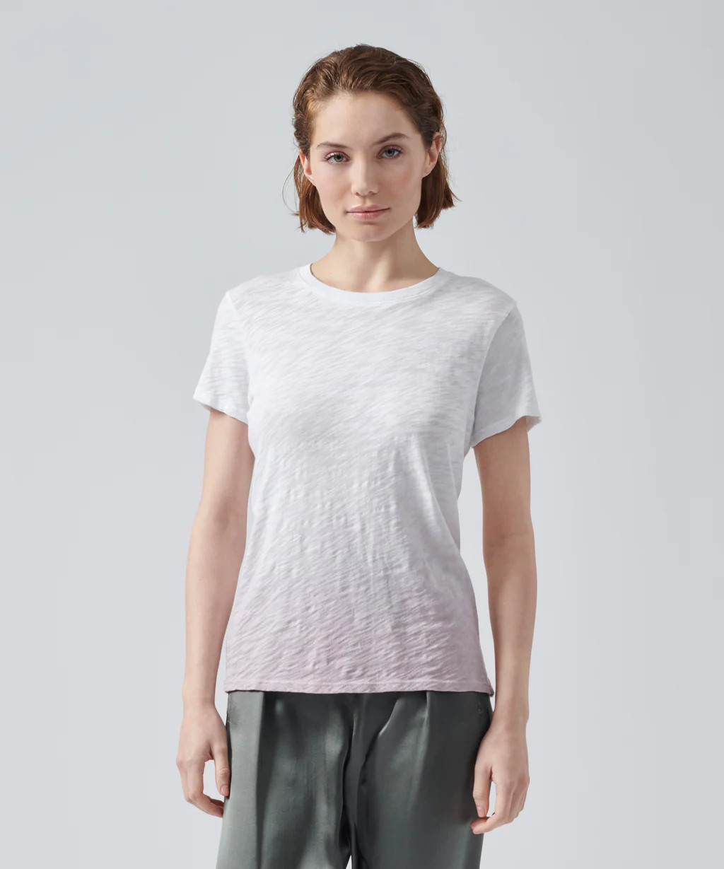 Slub Jersey Schoolboy Crew Neck Tee - Deep Lilac Combo | ATM Collection