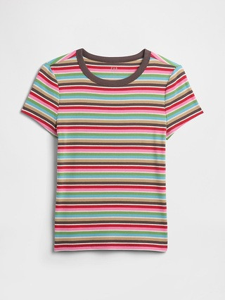 Ribbed Stripe Crewneck T-Shirt | Gap Factory