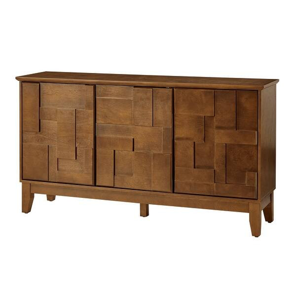 Toni Contemporary 58"Wide 3-Door Sideboard with Wine Rack - Bed Bath & Beyond - 40520770 | Bed Bath & Beyond