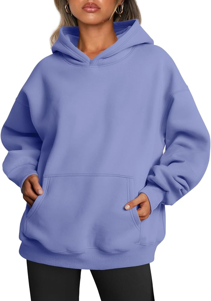Trendy Queen Womens Oversized Hoodies Fleece Sweatshirts Sweaters Spring Outfits 2025 Pullover Fa... | Amazon (US)