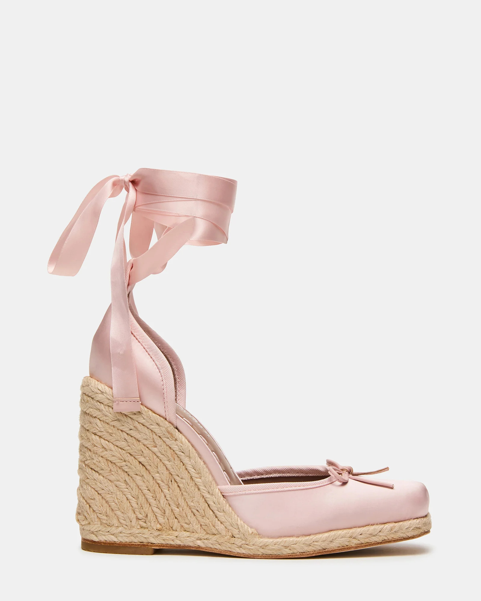 VARINA Blush Satin Ballet Espadrille Wedge Leg-Tie Women's Sandal | Steve Madden (US)