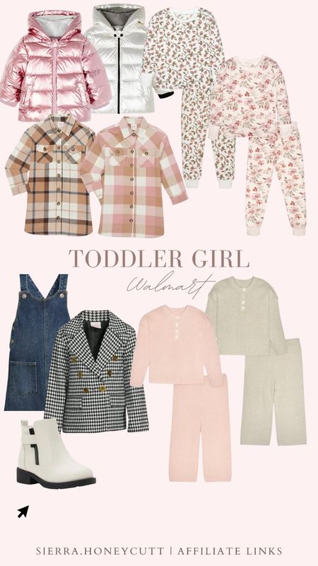 Walmart toddler girl, flannel, plaid matching set blazer overalls pajamas puffer coat boots

#LTKSeasonal #LTKstyletip #LTKfindsunder100