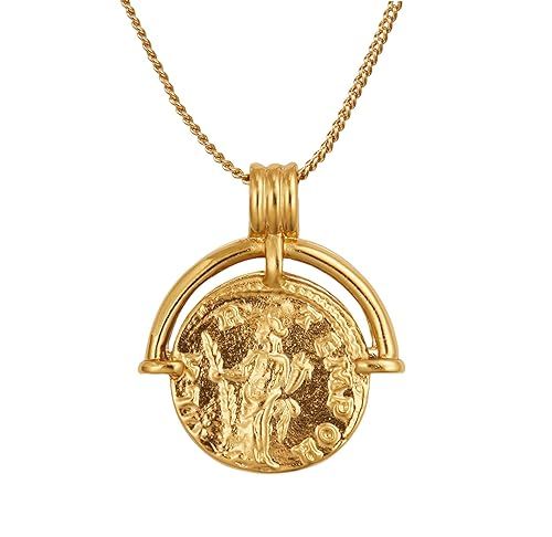 ACC PLANET Coin Necklace 18K Gold Plated Vintage Coin Pendant Gold Necklace for Women Girls | Amazon (US)