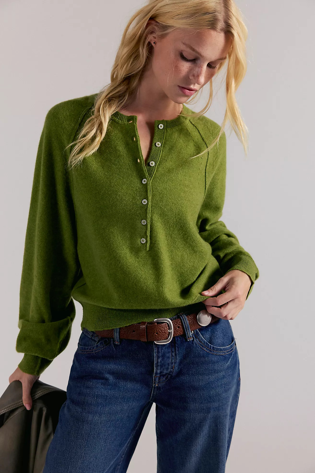 Porta Cashmere Henley Sweater | Free People (UK)