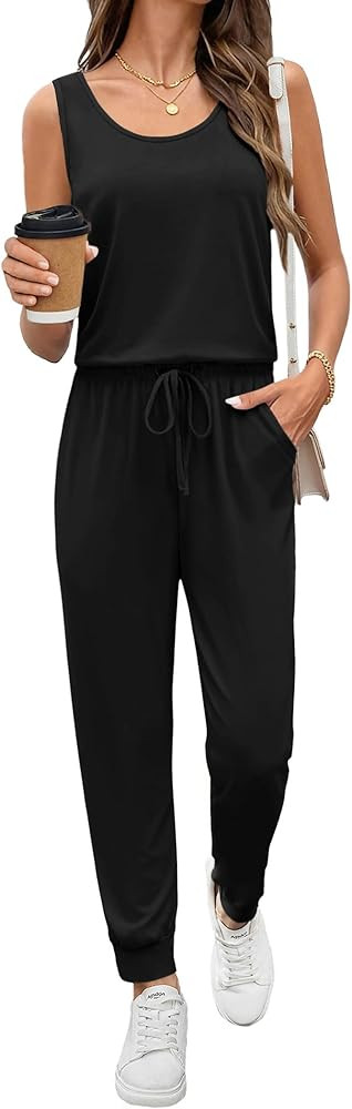 Ekouaer Jumpsuits for Women Casual Sleeveless 2026 Summer Romper Dressy Vacation One Piece Outfit... | Amazon (US)