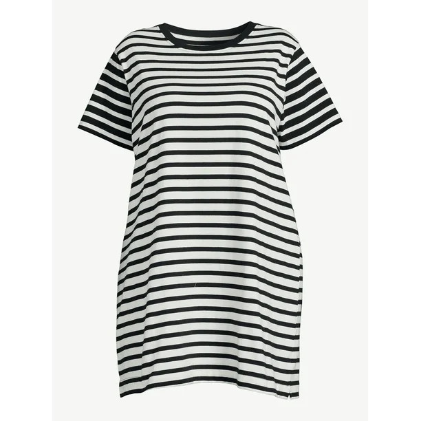 Free Assembly Women's Mini T-Shirt Dress with Short Sleeves - Walmart.com | Walmart (US)