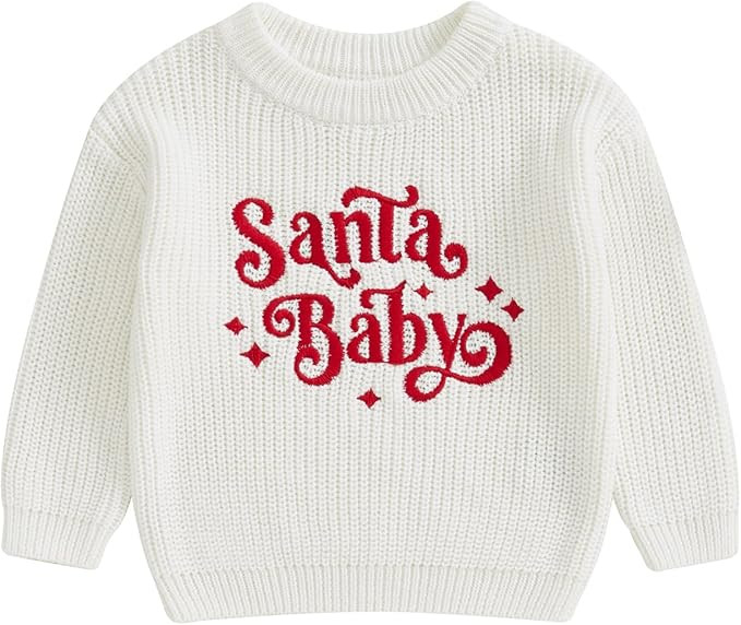 Baby Halloween Sweater Pumpkin Print Long Sleeve Crewneck Embroidery Knit Sweatshirt Toddler Fall... | Amazon (US)