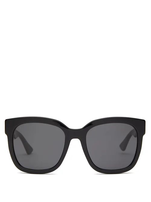 Gucci - GG Square Acetate Sunglasses - Womens - Black | Matches (US)