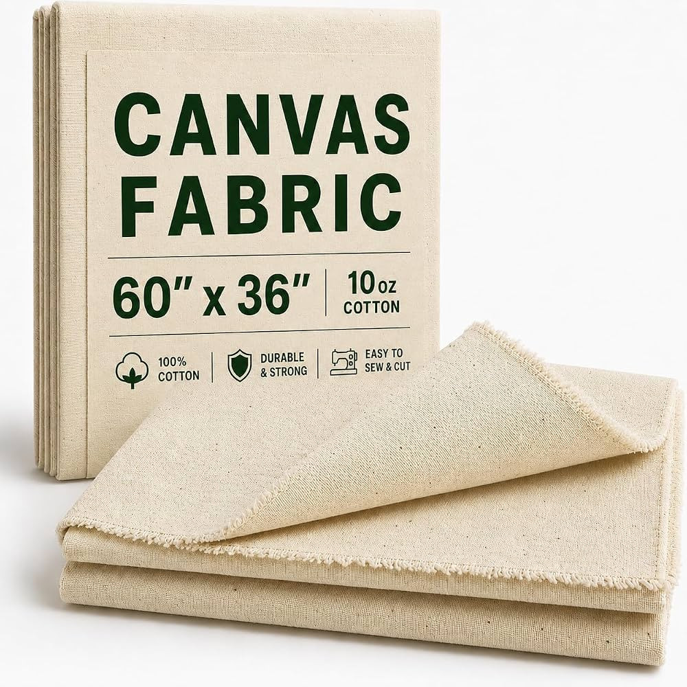 Canvas Fabric, Premium 10oz 100% Cotton Duck Canvas Fabric by The Yard, Canvas Material for Sewin... | Amazon (US)