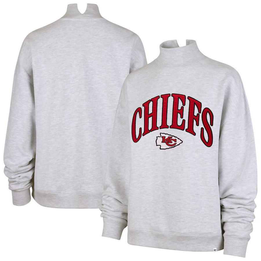 Kansas City Chiefs '47 Women's Vantage Mock Neck Pullover Sweatshirt - Heather Gray | Fanatics