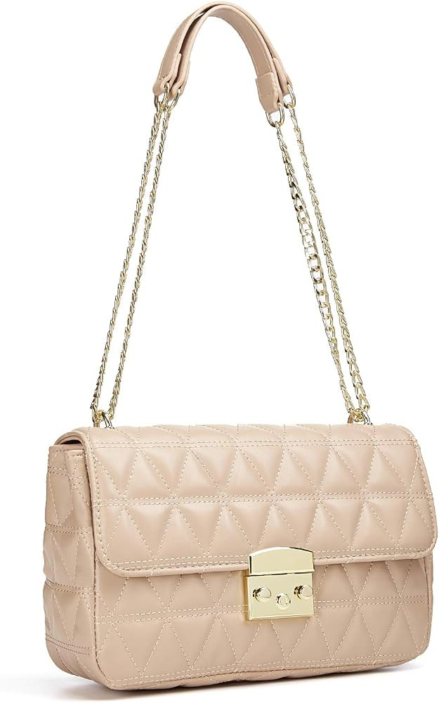Duomier Quilted Crossbody Bag for Women Medium With Chain Quilted Purses Shoulder Handbags Bag Fa... | Amazon (US)