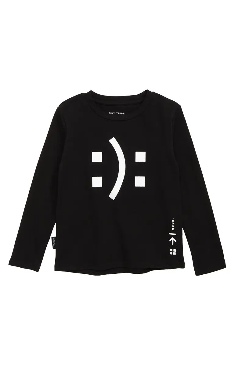 TINY TRIBE Kids' Mood Classic Long Sleeve Stretch Cotton Graphic Tee | Nordstrom | Nordstrom