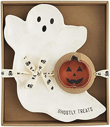 Mud Pie Halloween Cookie Plate and Cookie Cutter Set, Ghost, ghost 12" x 10" | cutter approx 4" x... | Amazon (US)