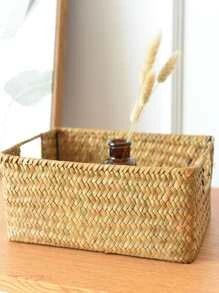 1pc Bamboo Storage Basket, Minimalist Woven Storage Basket For Home | SHEIN