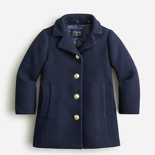 Girls' stadium-cloth topcoat | J. Crew US