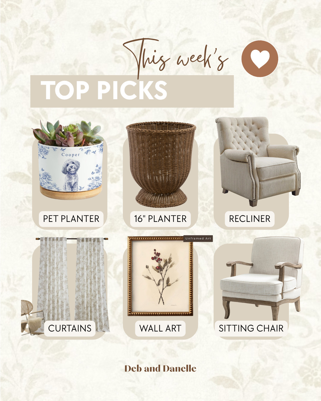  These were our most-loved items of the week, including this adorable pet picture planter, our reclining sitting chairs, and some neutral curtain options.  

 #LTKSeasonal #LTKHome