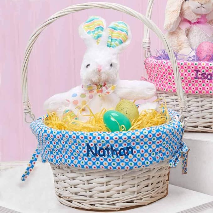 Personalized Colorful Dots Easter Basket (Blue) | Amazon (US)