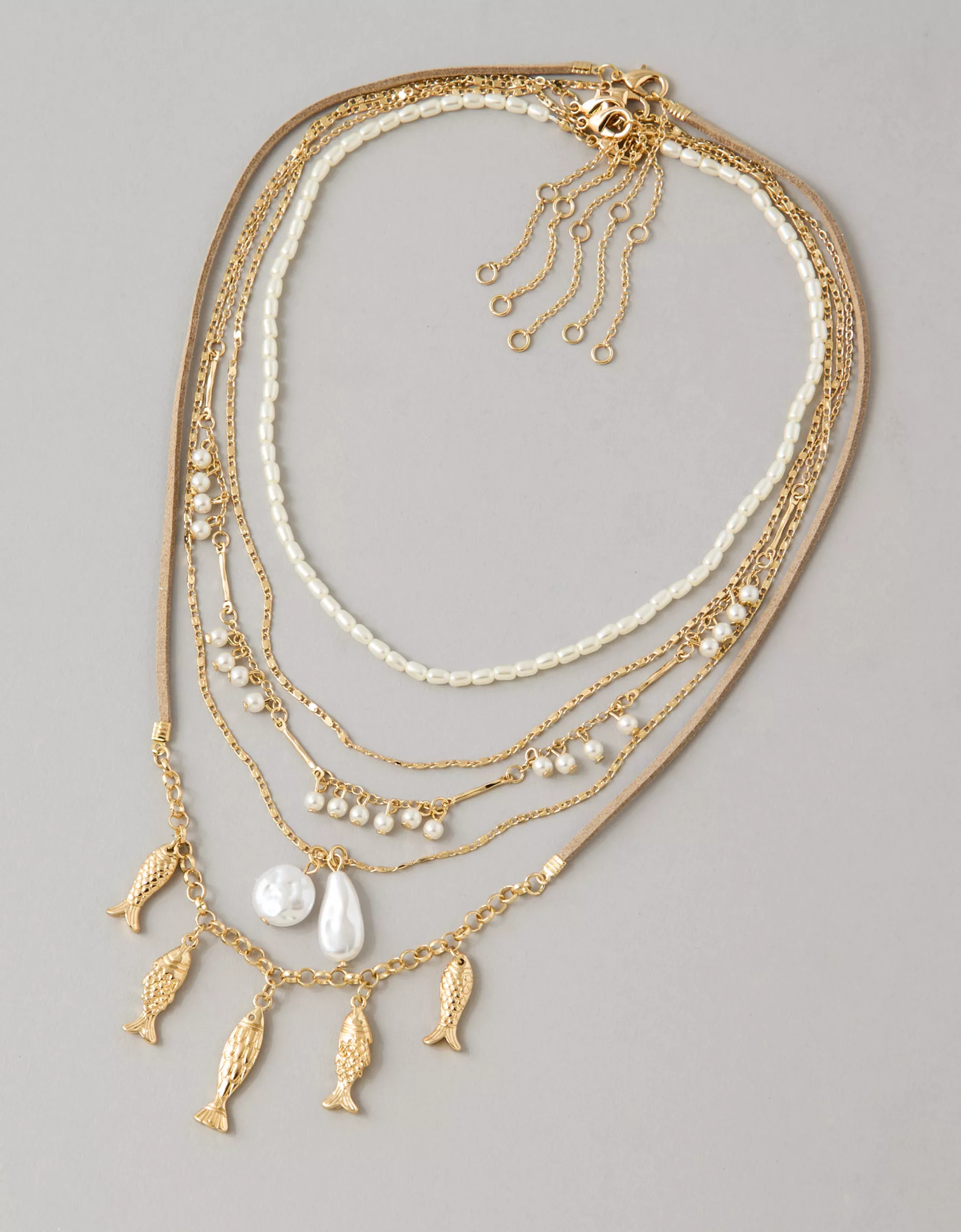 AE Sardine & Pearl Necklaces 5-Pack | American Eagle Outfitters (US & CA)