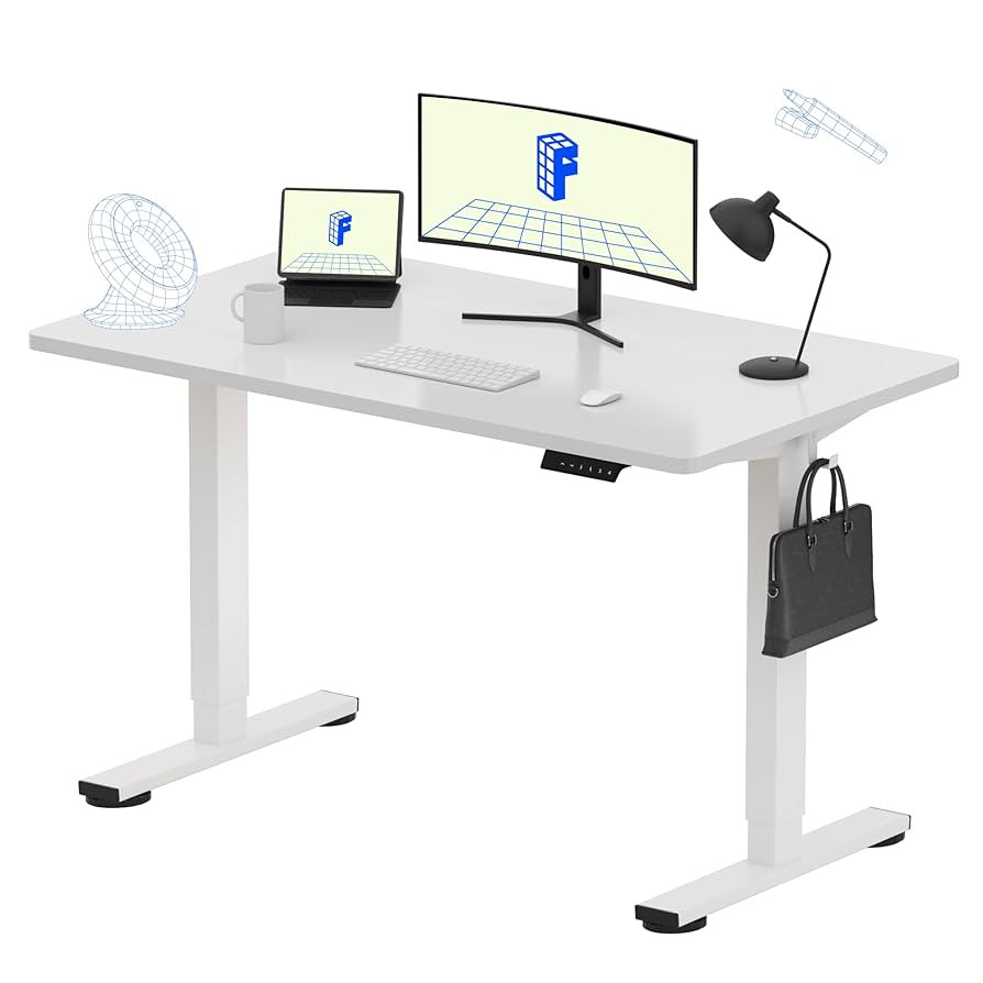 FLEXISPOT EN1 Whole-Piece White Standing Desk 48 x 24 Inches Electric Stand Up Height Adjustable ... | Amazon (US)