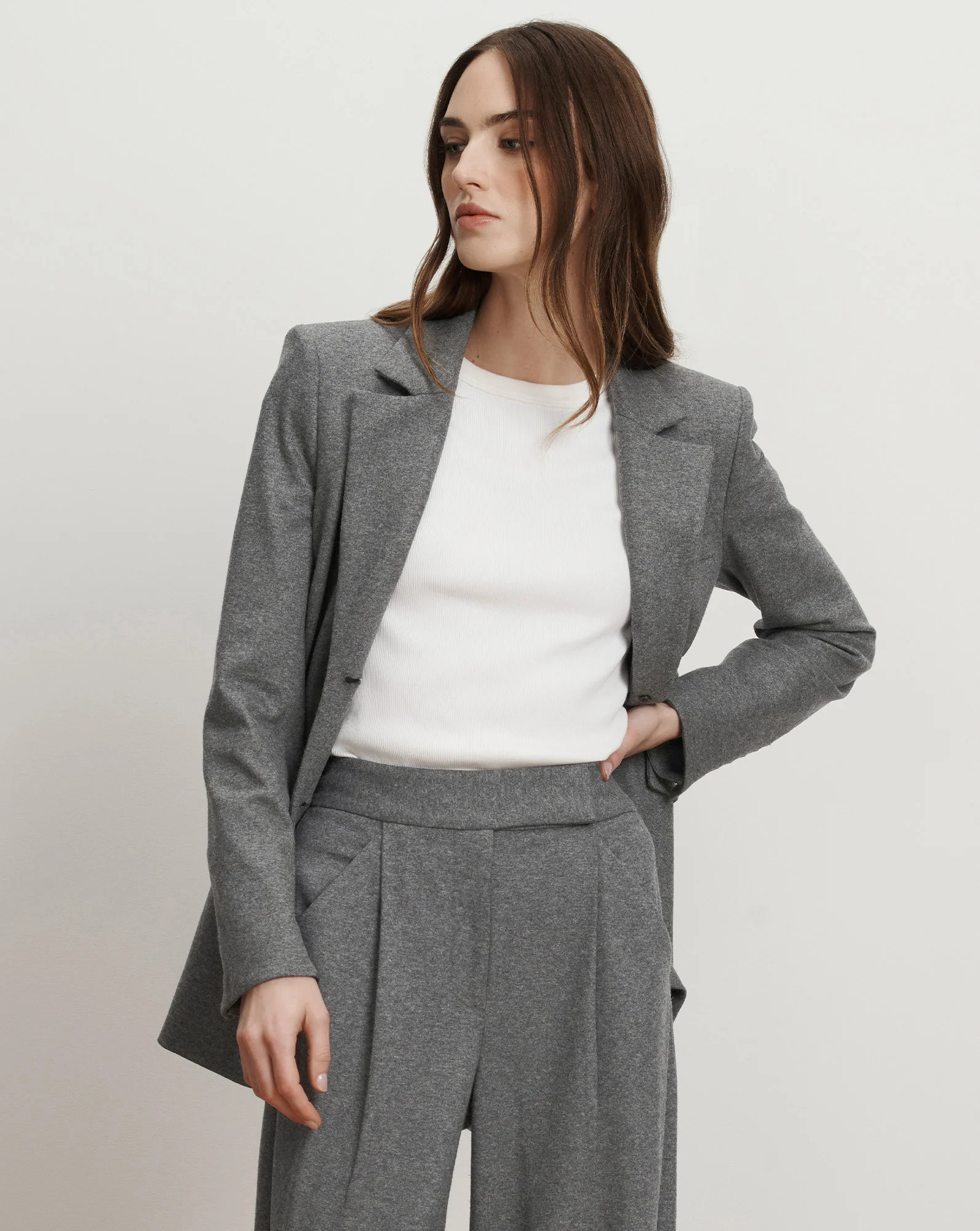 Veronica Beard Ryanne Wool Jersey Jacket Medium Heather Grey | Veronica Beard